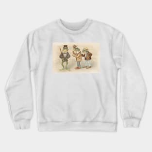 Old Fashioned Gentlemen Frogs Crewneck Sweatshirt